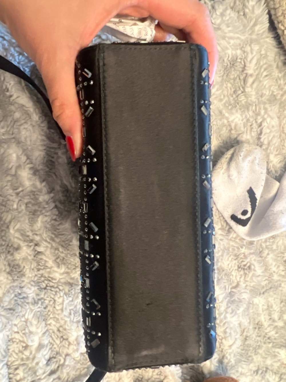 Mini Lady Dior Bag Black Strass Cannage Satin - Picture 4 of 11